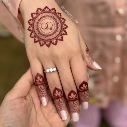 Instant Elite Red Mehndi  Stickers