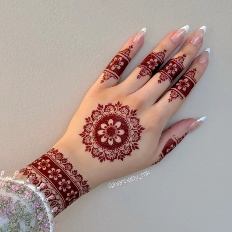 Instant Elite Red Mehndi  Stickers
