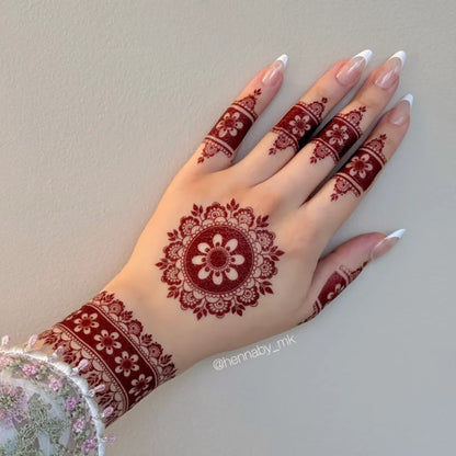 Instant Elite Red Mehndi  Stickers