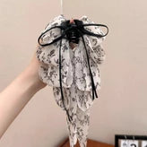 Ribbon Mesh Bow Hair Clamp Grab Clip