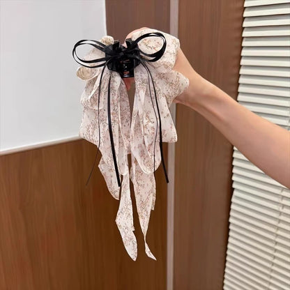 Ribbon Mesh Bow Hair Clamp Grab Clip