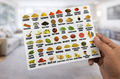 Waterproof Peppy Kitchen Spice Stickers
