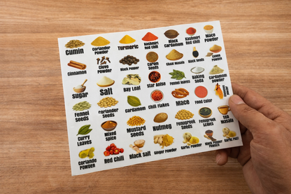 Waterproof Peppy Kitchen Spice Stickers