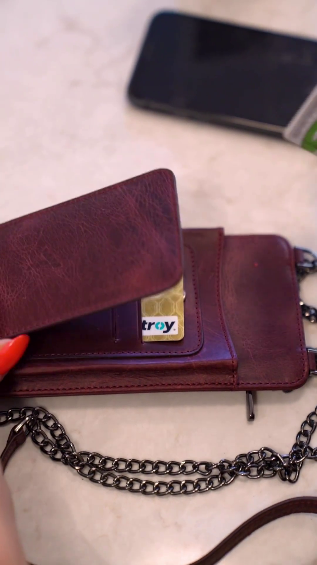 LEATHER PHONE SLING  BAG