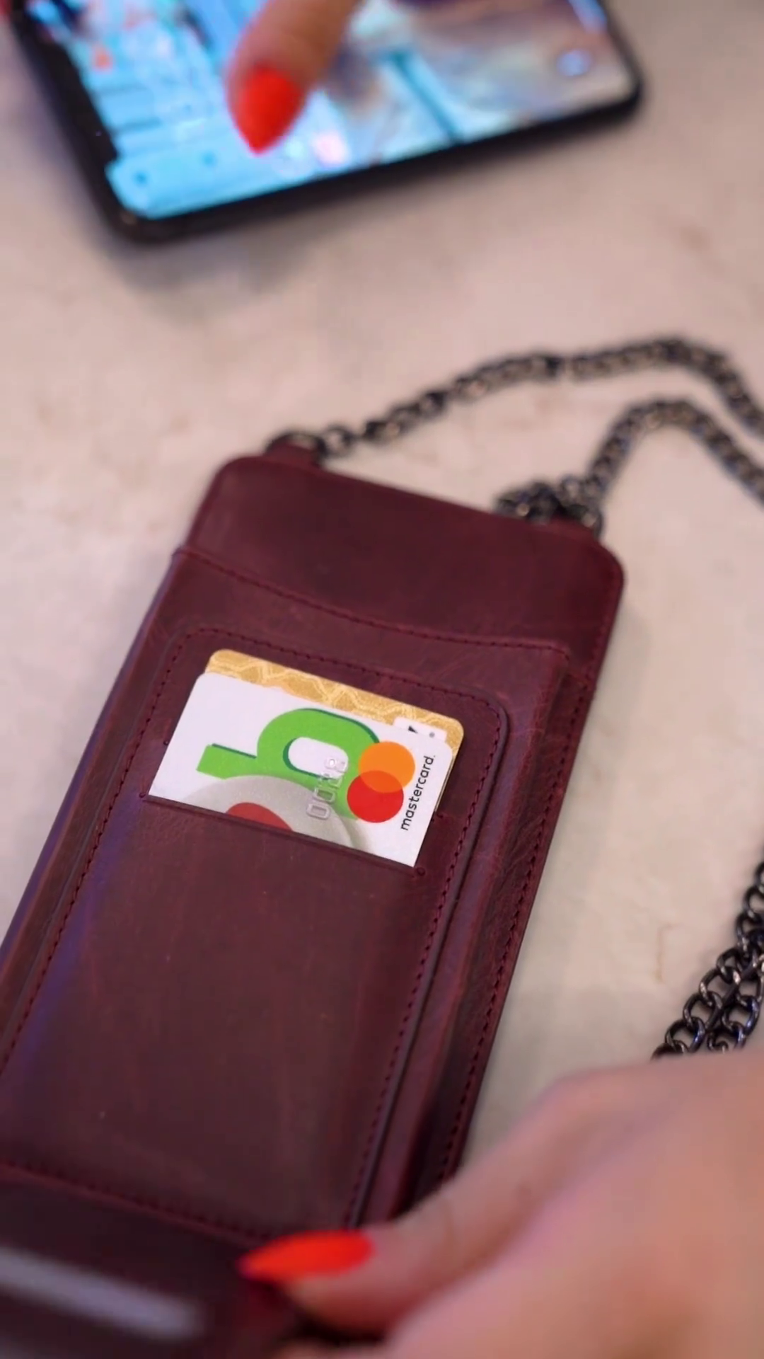 LEATHER PHONE SLING  BAG