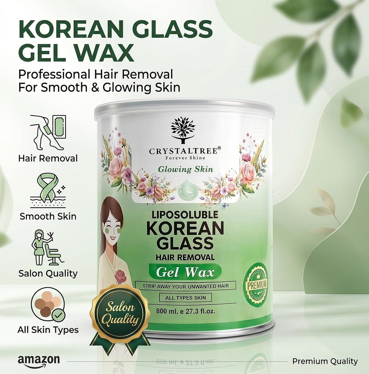 Korean glass hair removal gel wax