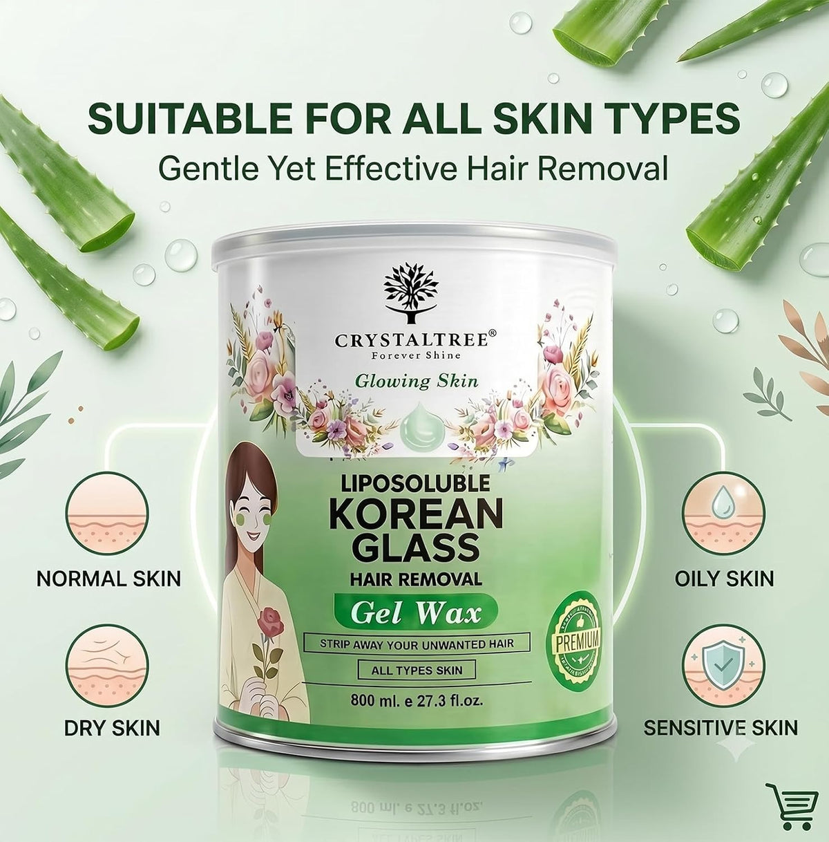 Korean glass hair removal gel wax