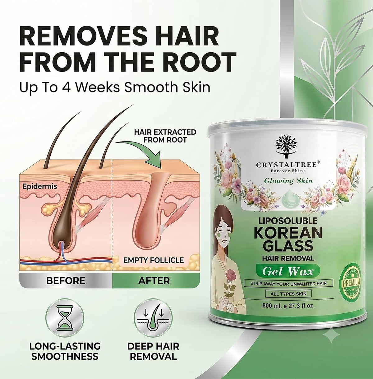 Korean glass hair removal gel wax