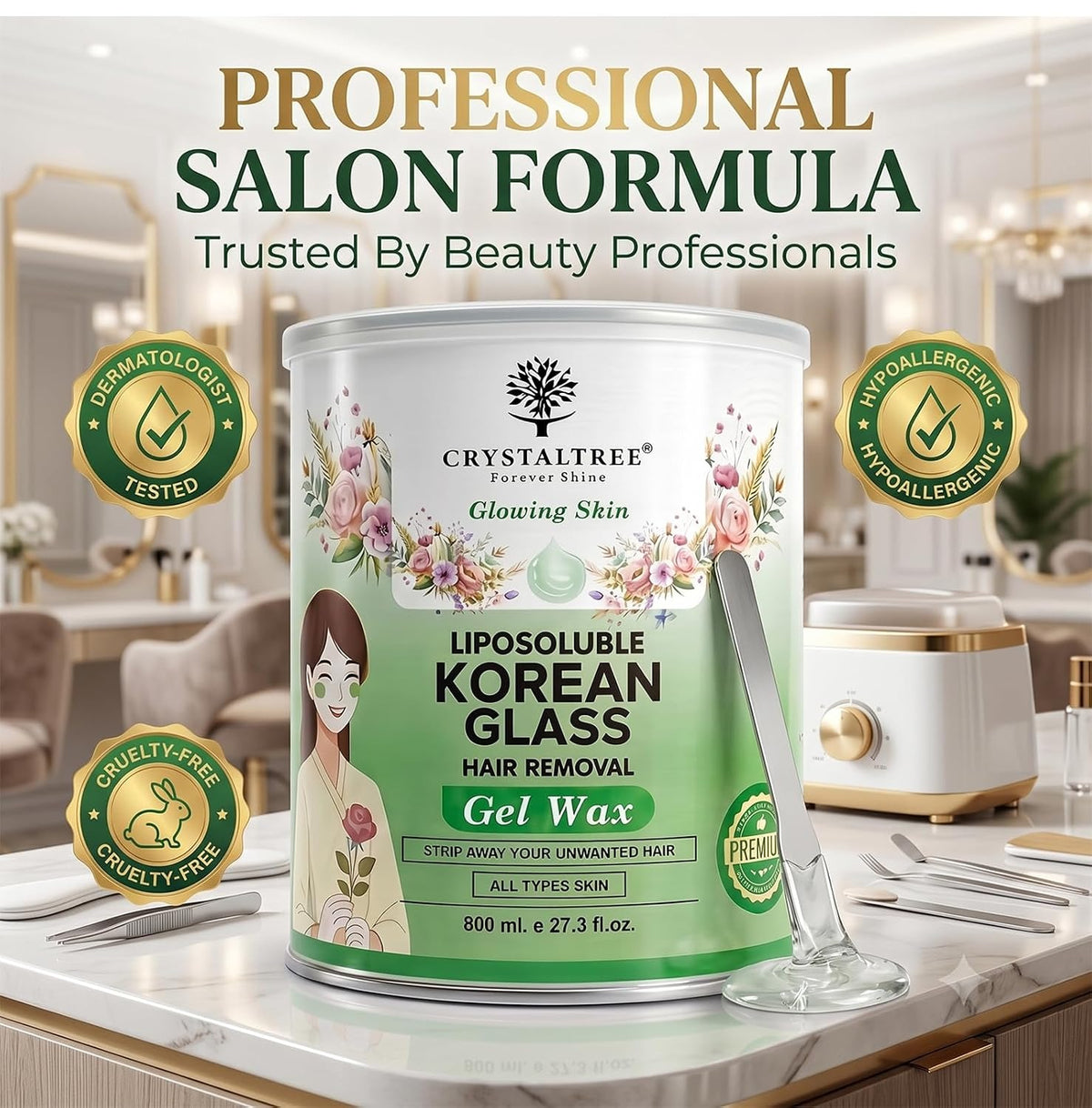 Korean glass hair removal gel wax